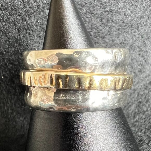 Silpada R1476 Sterling Silver & 14K Gold-Plated Spinner Ring RETIRED - Picture 4 of 4